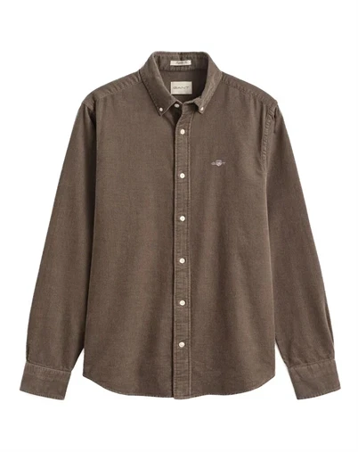 Gant - Regular Corduroy Skjorte - Faded Taupe